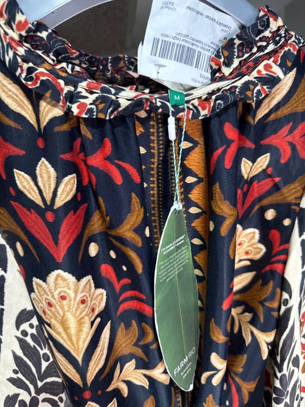 NWT Farm Rio Tapestry Garden High Neck Long Sleeve Dress Medium MSRP $399 - Picture 12 of 13
